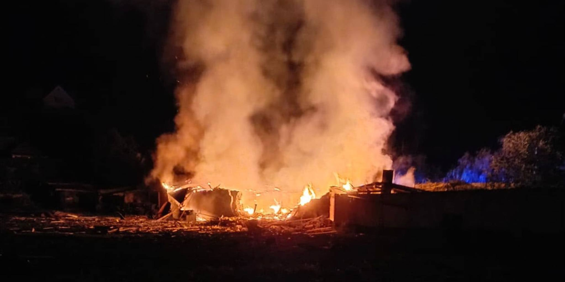 Fire in Odesa Oblast after Russian shelling on July 24, 2026 (Photo: Odesa OVA)