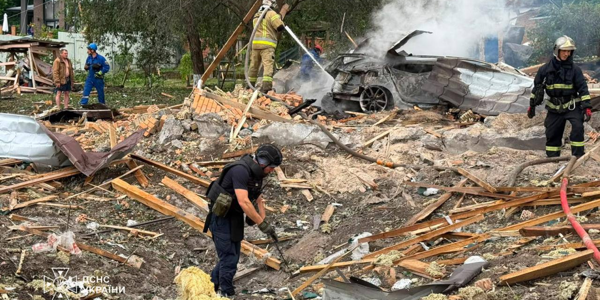 Aftermath of Russia’s July 24, 2026, strike on Kyiv Oblast (Photo: State Emergency Service of Ukraine)
