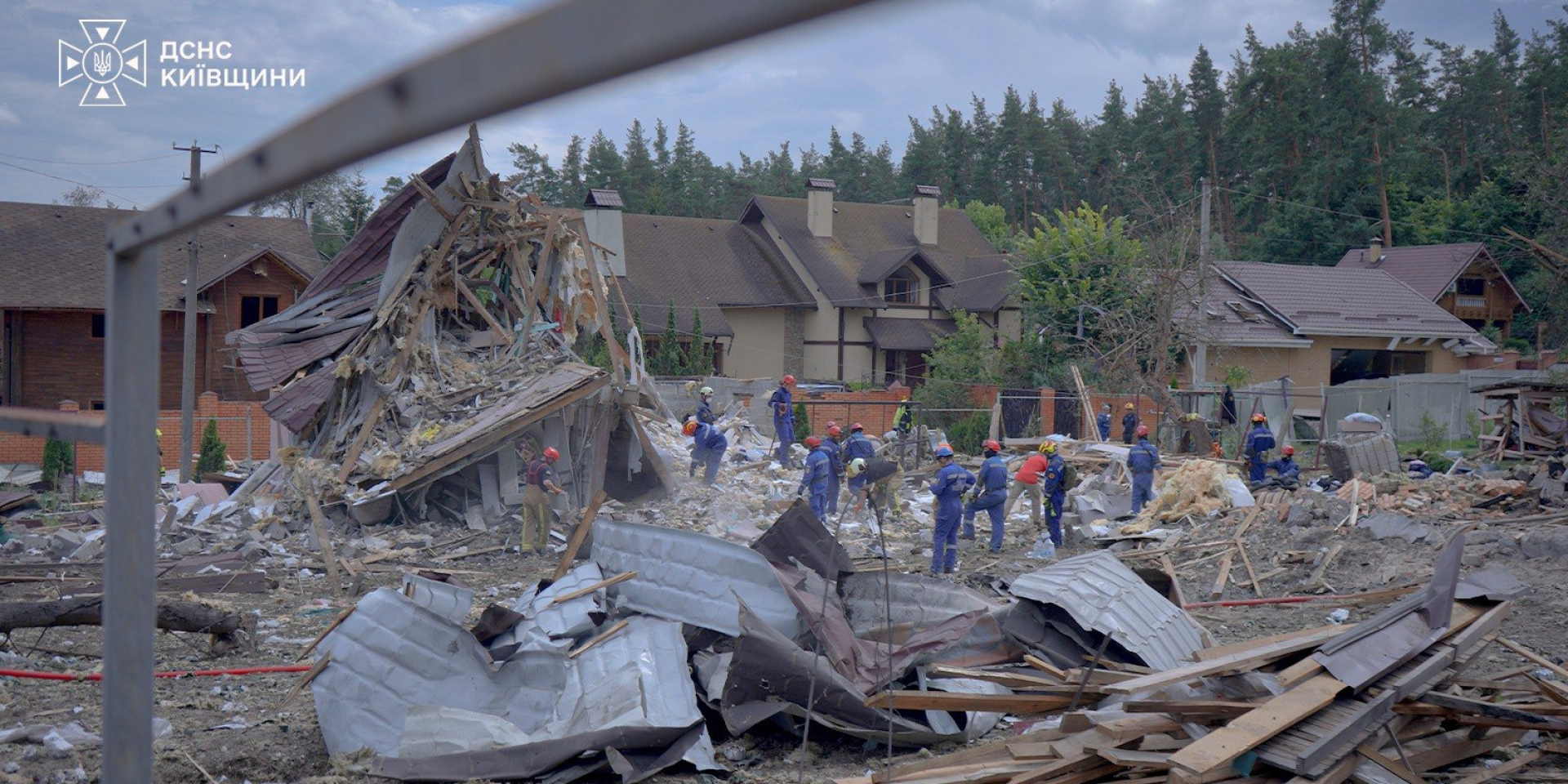 Aftermath of a Russian ballistic missile attack in the Bucha district of Kyiv Oblast on July 24, 2026. (Photo: State Emergency Service of Ukraine / Telegram)