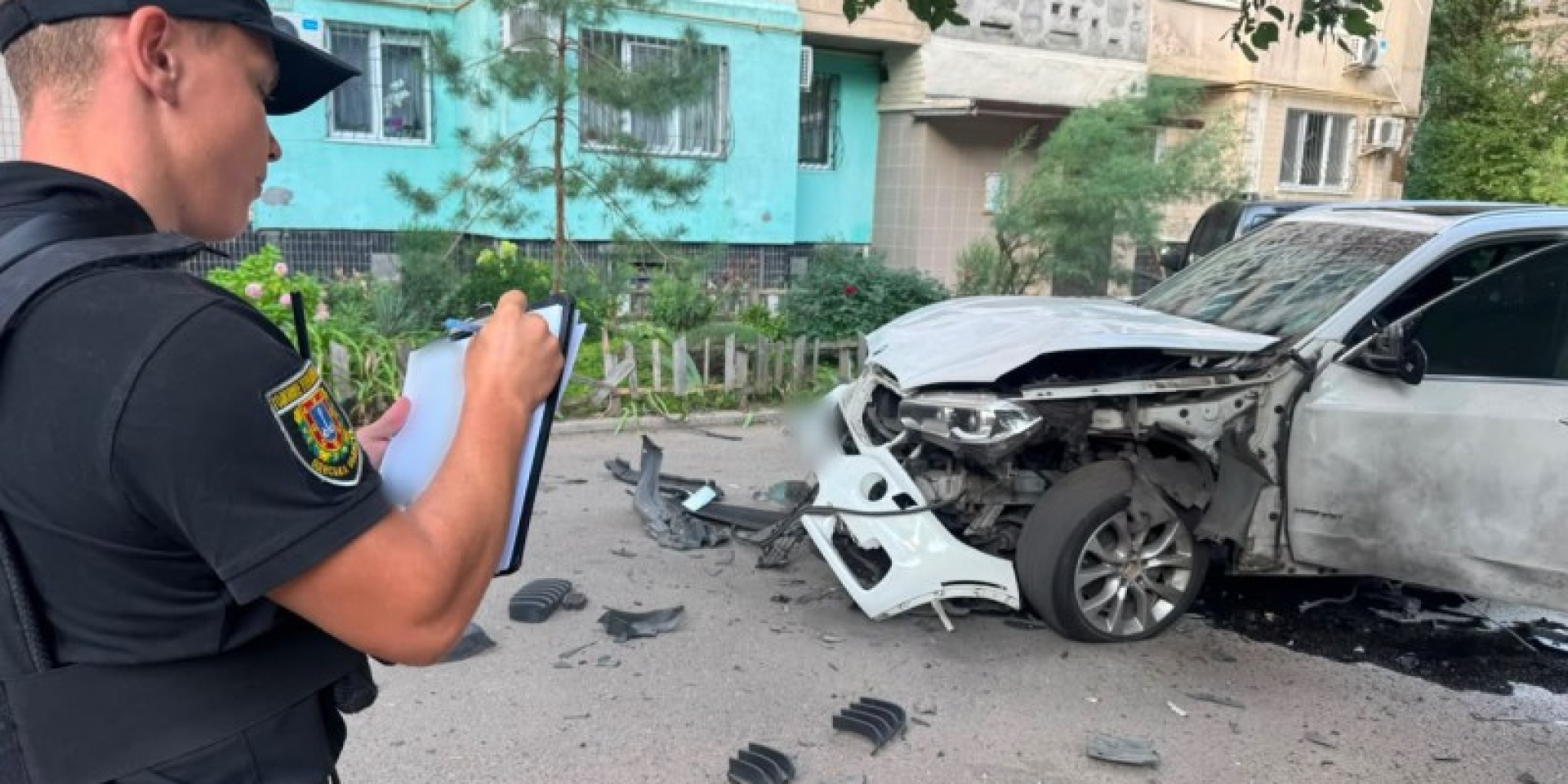 Car exploded in Odesa, July 28 (Photo: National Police)