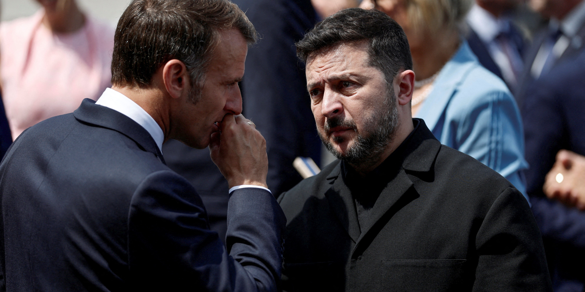 French President Emmanuel Macron and Ukrainian President Volodymyr Zelenskyy in Paris on July 14, 2026. (Photo: REUTERS/Benoit Tessier)