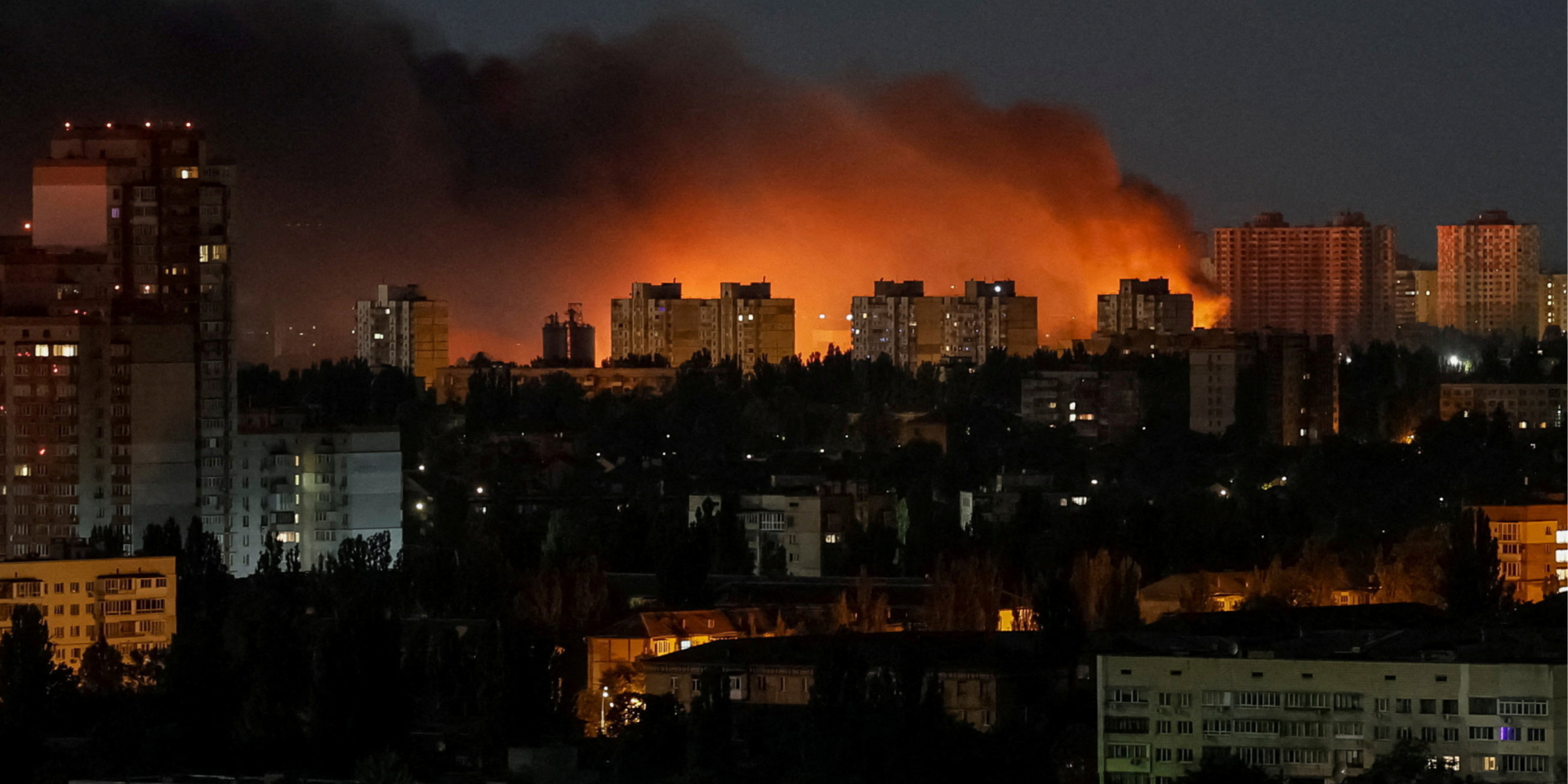 Explosions in Kyiv during a Russian attack on July 30, 2026. (Photo: REUTERS/Gleb Garanich)