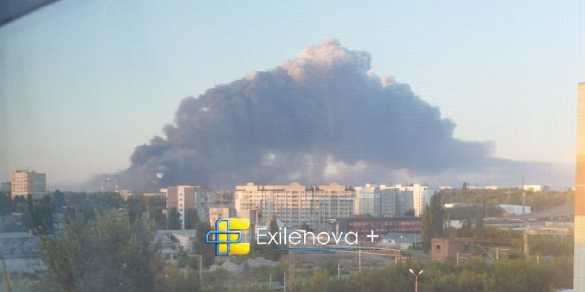 Fire at the Saratov refinery on the morning of August 2 (Photo: Exilenova+/Telegram)