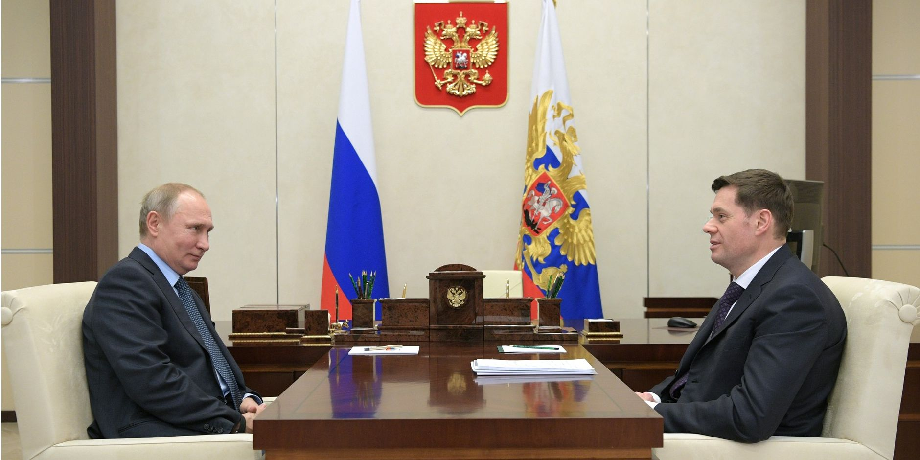 Russian dictator Vladimir Putin and Severstal owner Alexey Mosdashev (Photo: kremlin.ru)