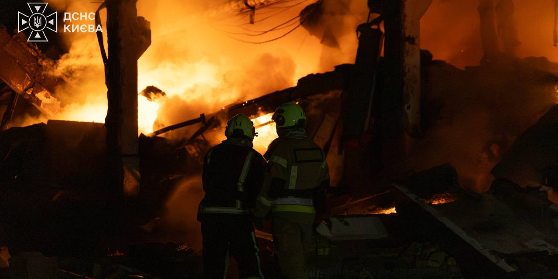 A warehouse burns in Kyiv following an overnight attack, August 11, 2026 (Photo: State Emergency Service)