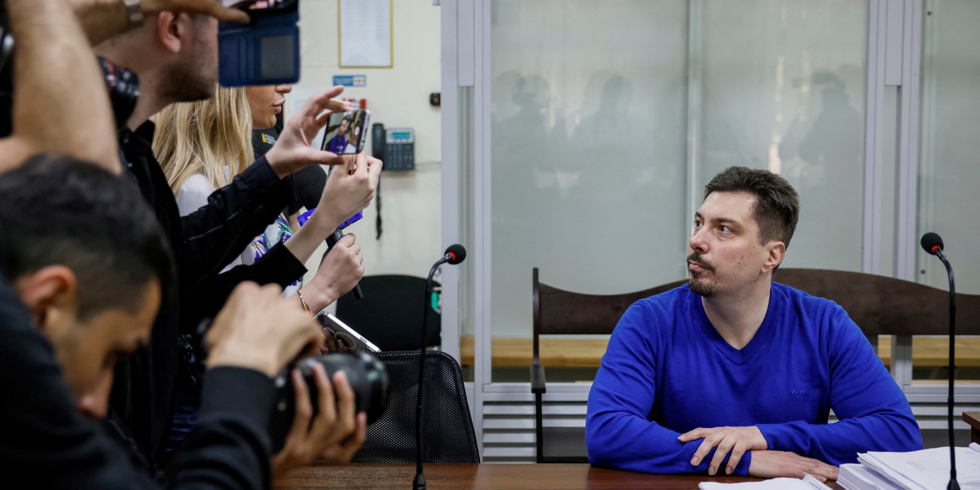 Экс-председатель Верховного Суда Всеволод Князев в суде, 18 мая 2023 (Фото: REUTERS/Alina Smutko)