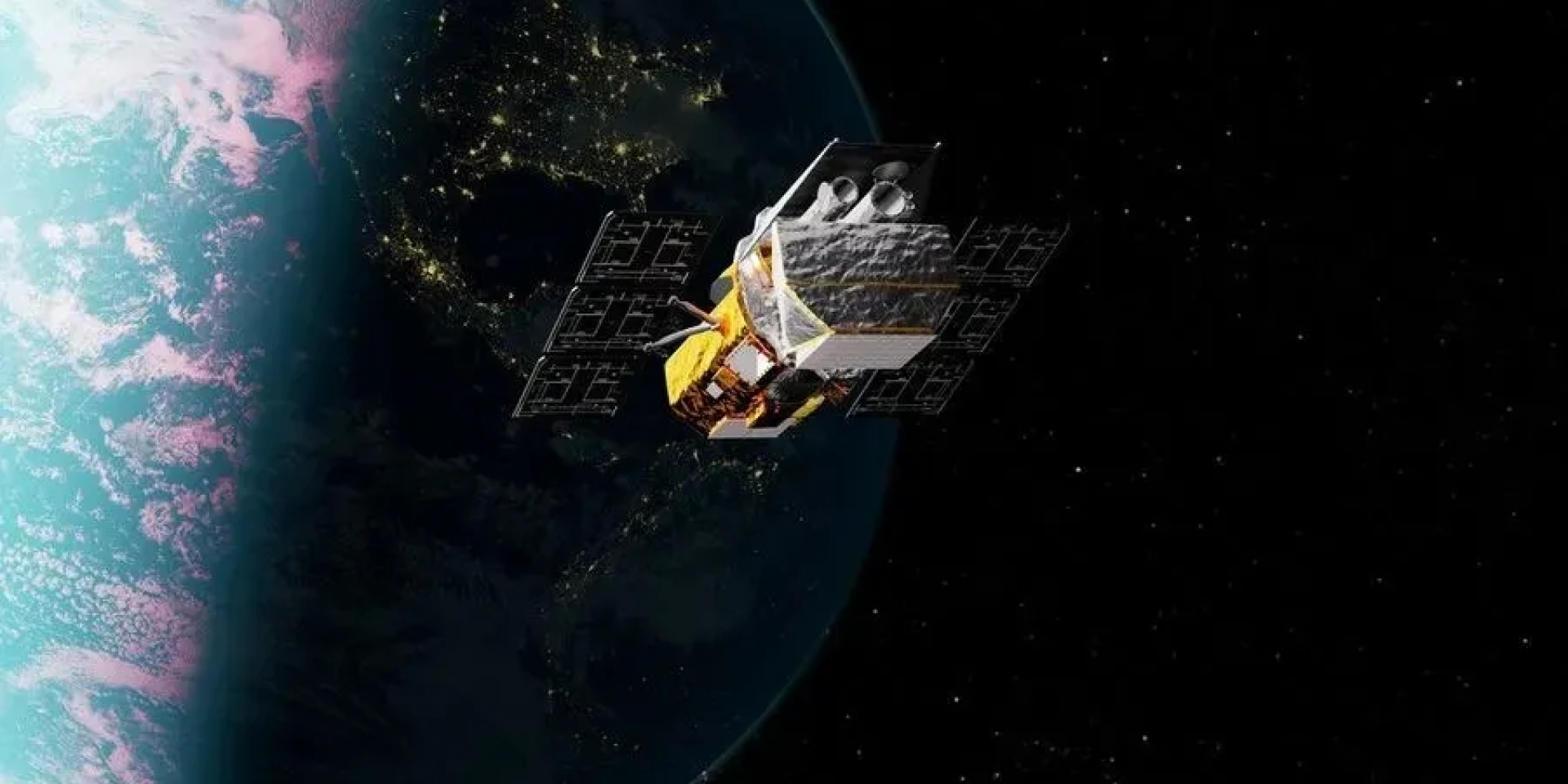 Концептуальное изображение обсерватории Swift (Фото: Лаборатория концептуальных изображений Центра космических полетов имени Годдарда NASA)