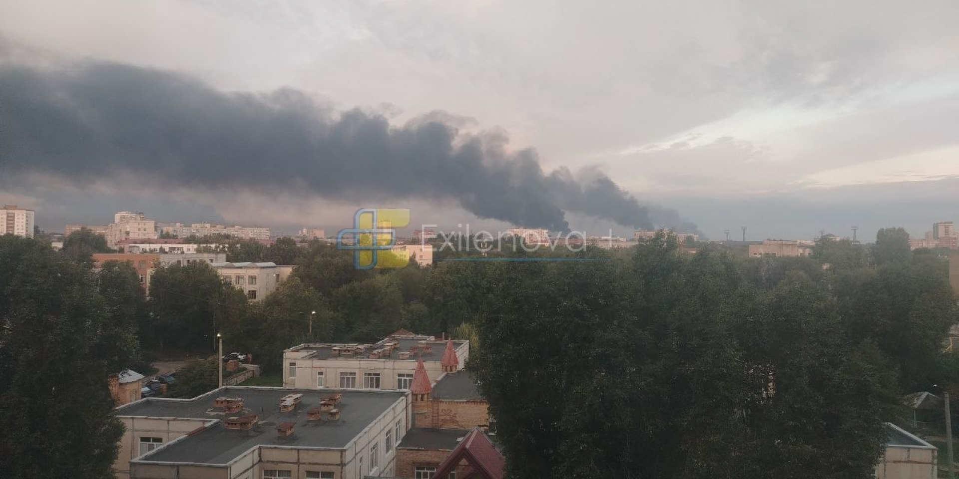 Strike on the Novokuibyshevsk oil refinery (Photo: Exilenova+ / Telegram)