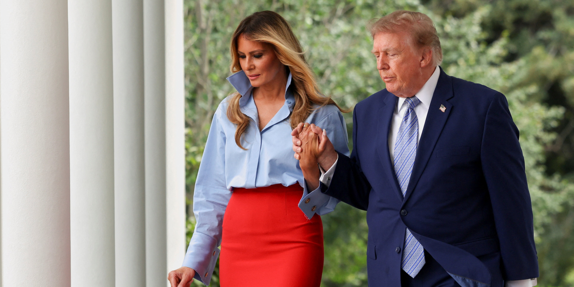Дональд и Мелания Трамп в Белом доме, 21 августа (Фото: REUTERS/Tierney Cross)
