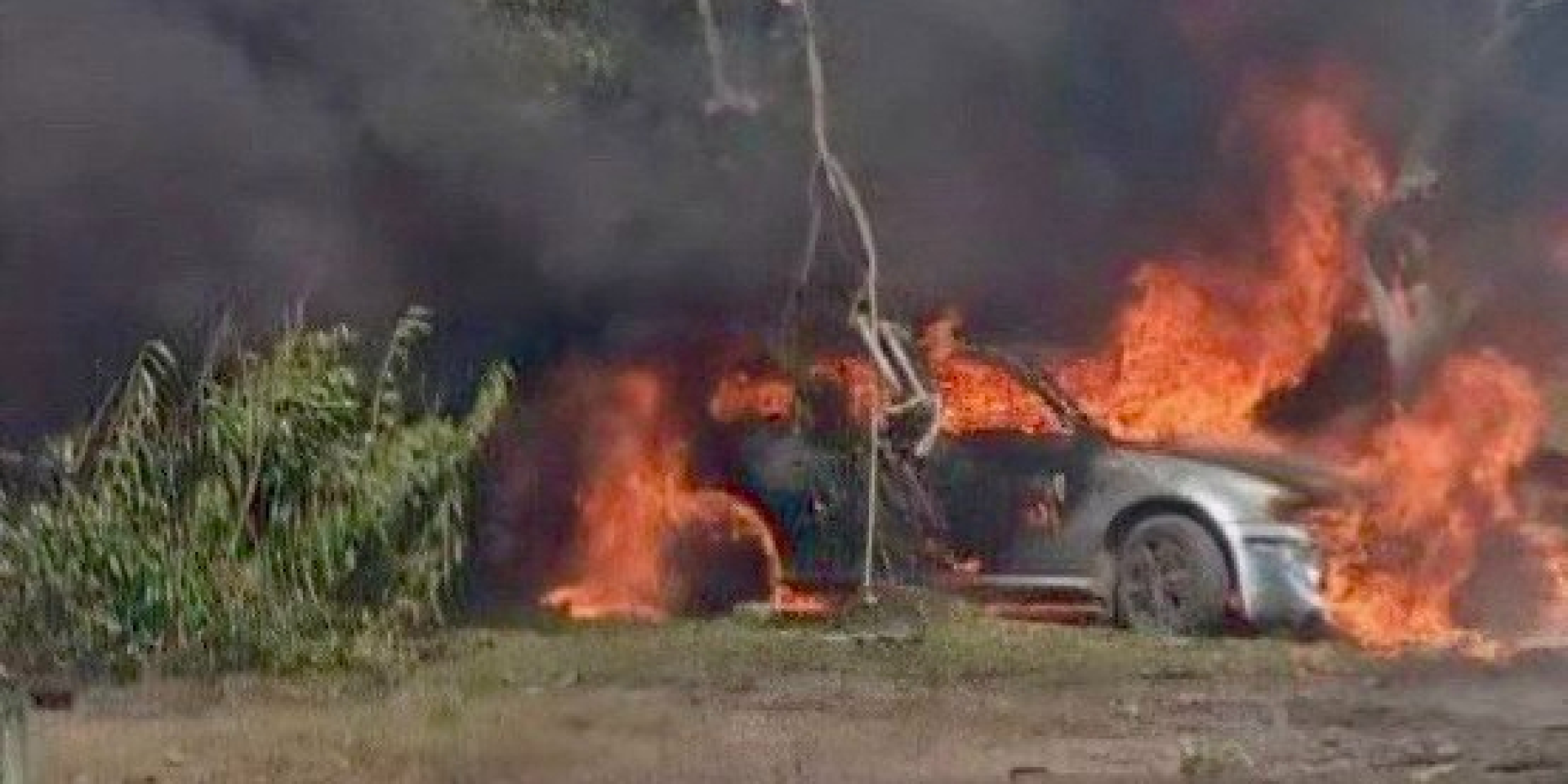 Fire caused by Russian strike on Pavlohrad on August 24, 2026 (Photo: Oleksandr Ganzha via Telegram)