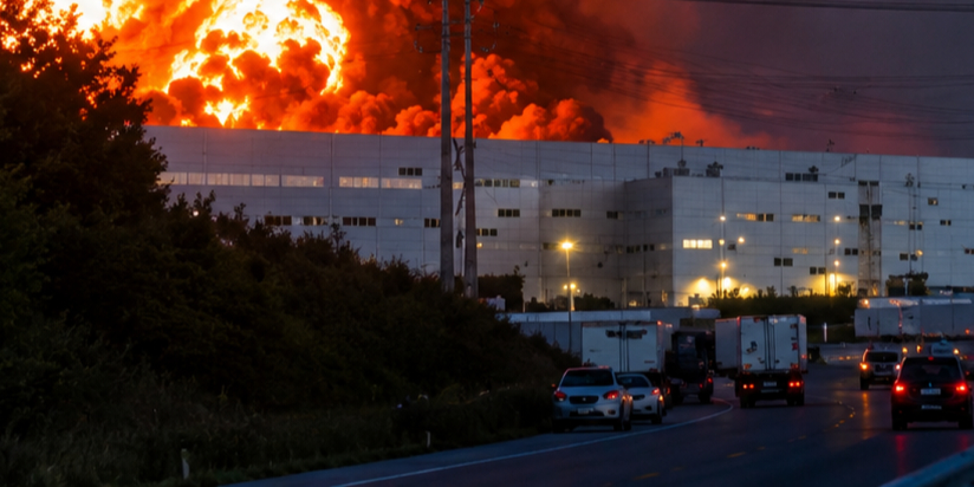 Fire at Wildberries hub in Russia's Penza, July 30, 2026 (Photo: Exilenova+ / Telegram / Screenshot)