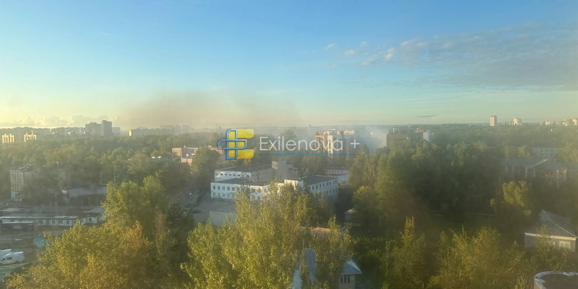 Smoke is rising over Yaroslavl, Russia, Aug. 28, 2026 (Photo: Exilenova+ Telegram channel)