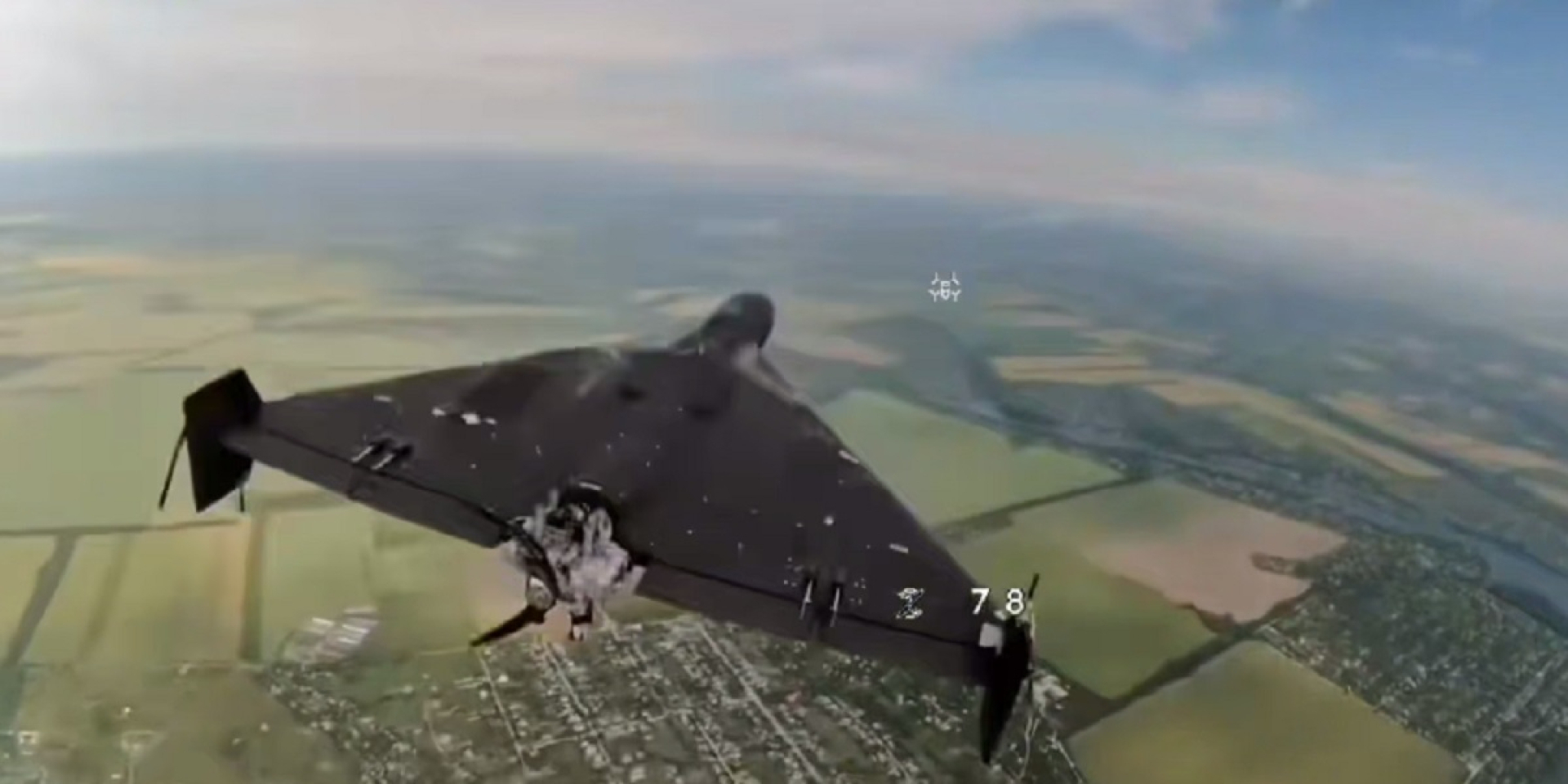 A Russian Shahed drone in the sky over Ukraine (Photo: In Factum / Telegram)