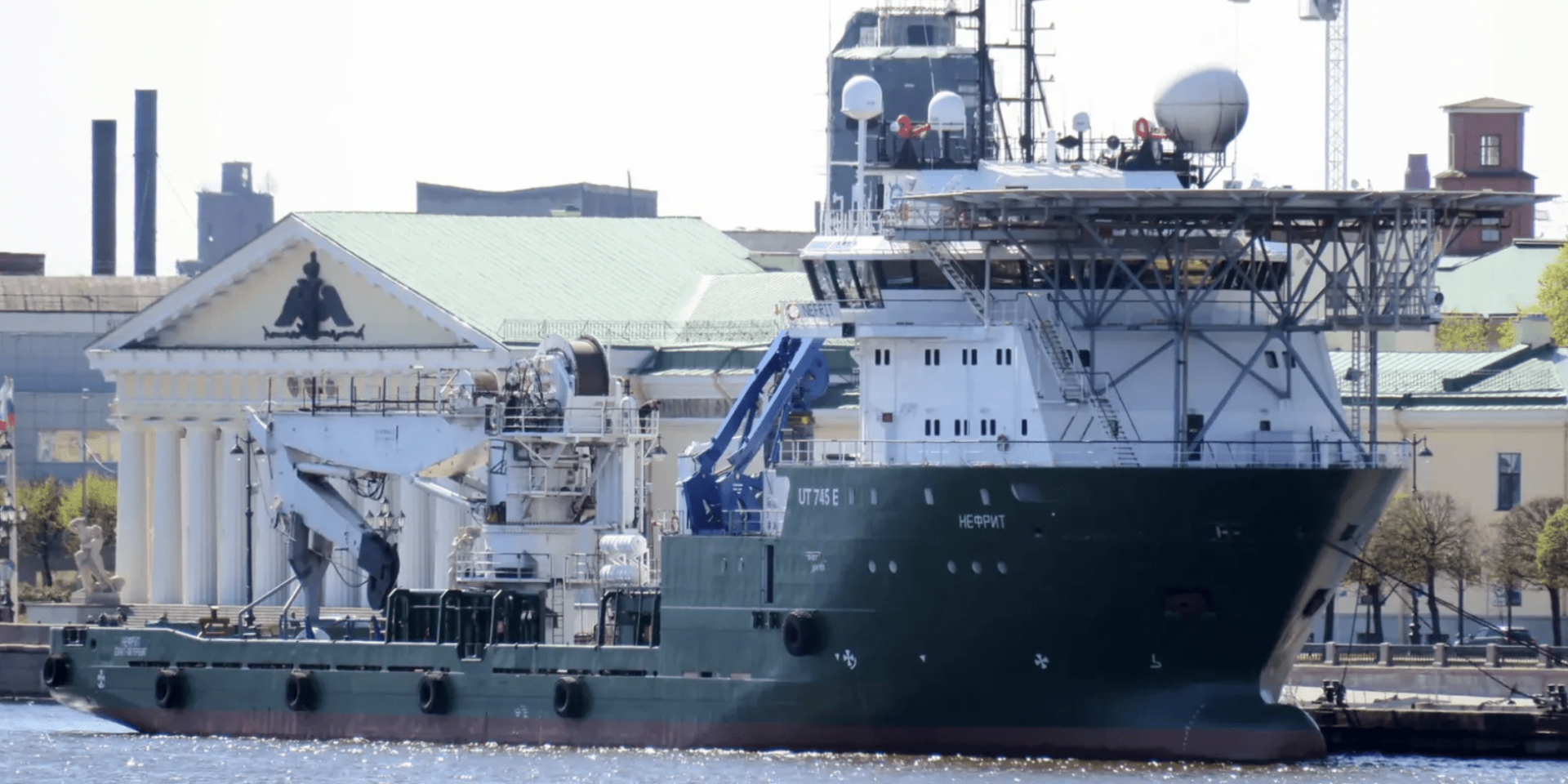 The Russian multipurpose support vessel NEFRIT docked at the port. (Photo: MarineTraffic/Yevgeniy B)