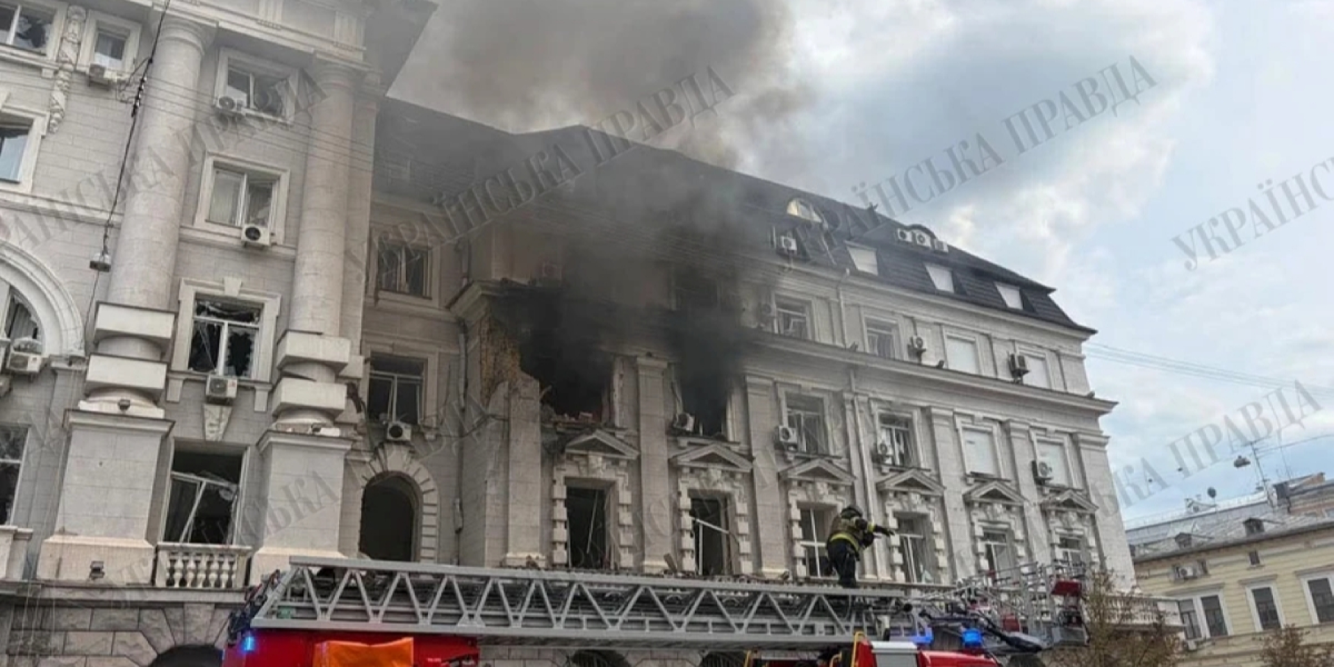 Aftermath of a Russian strike on the SBU building in Kyiv on Sept. 4, 2026 (Photo: Ukrainska Pravda)