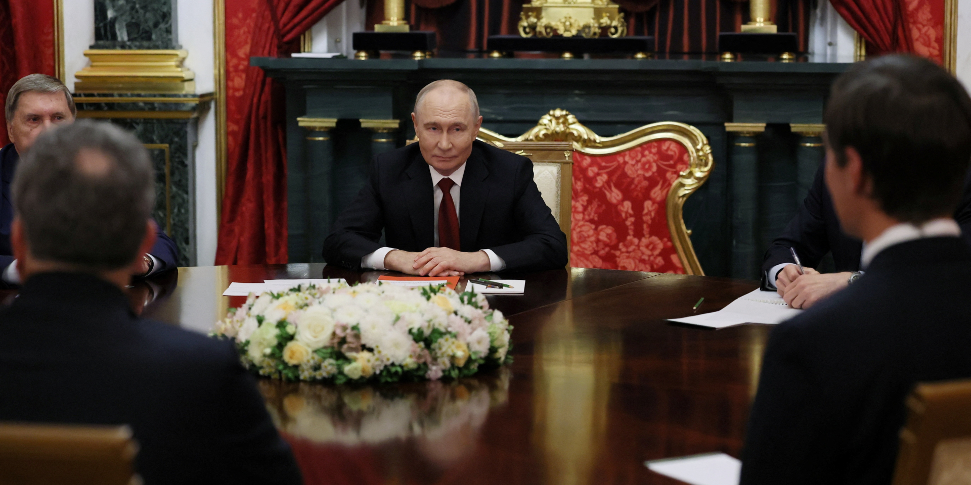 Russian dictator Vladimir Putin during a meeting with U.S. special representatives Steve Witkoff and Jared Kushner in Moscow on Sept. 5, 2026 (Photo: Sputnik/Mikhail Metzel/Pool via REUTERS)