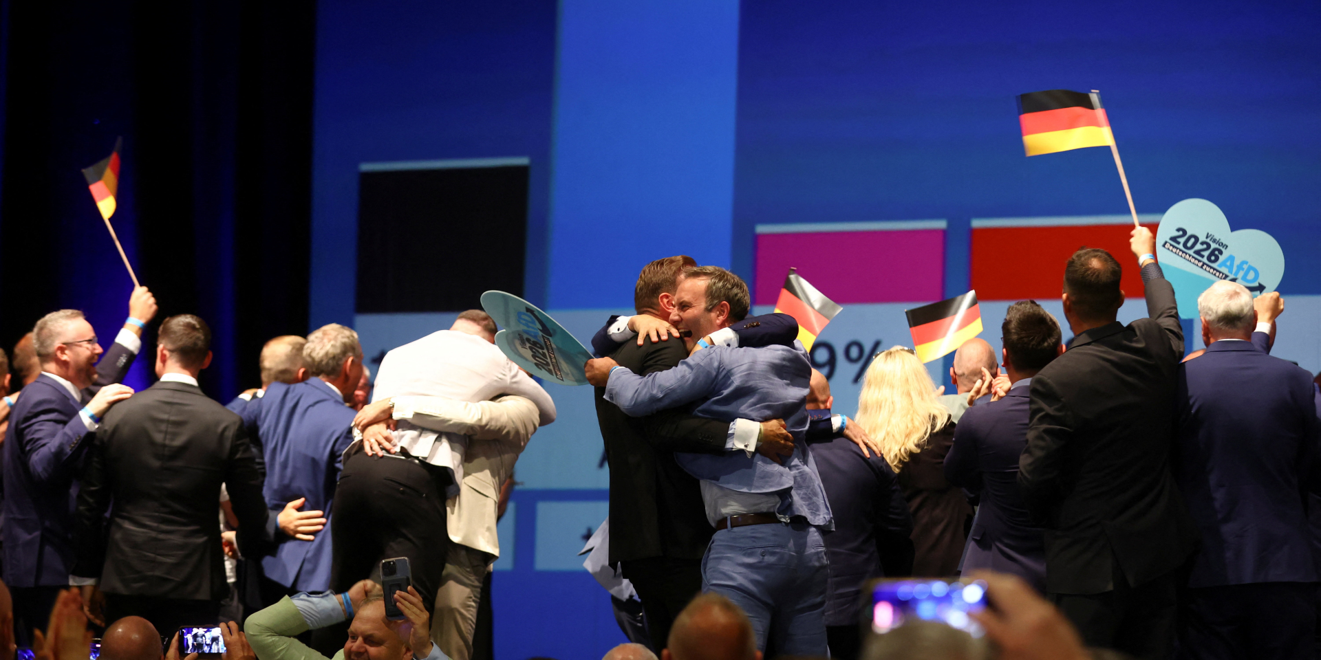 Supporters of Alternative for Germany celebrate election victory in Saxony-Anhalt (Photo: REUTERS/Thilo Schmuelgen)