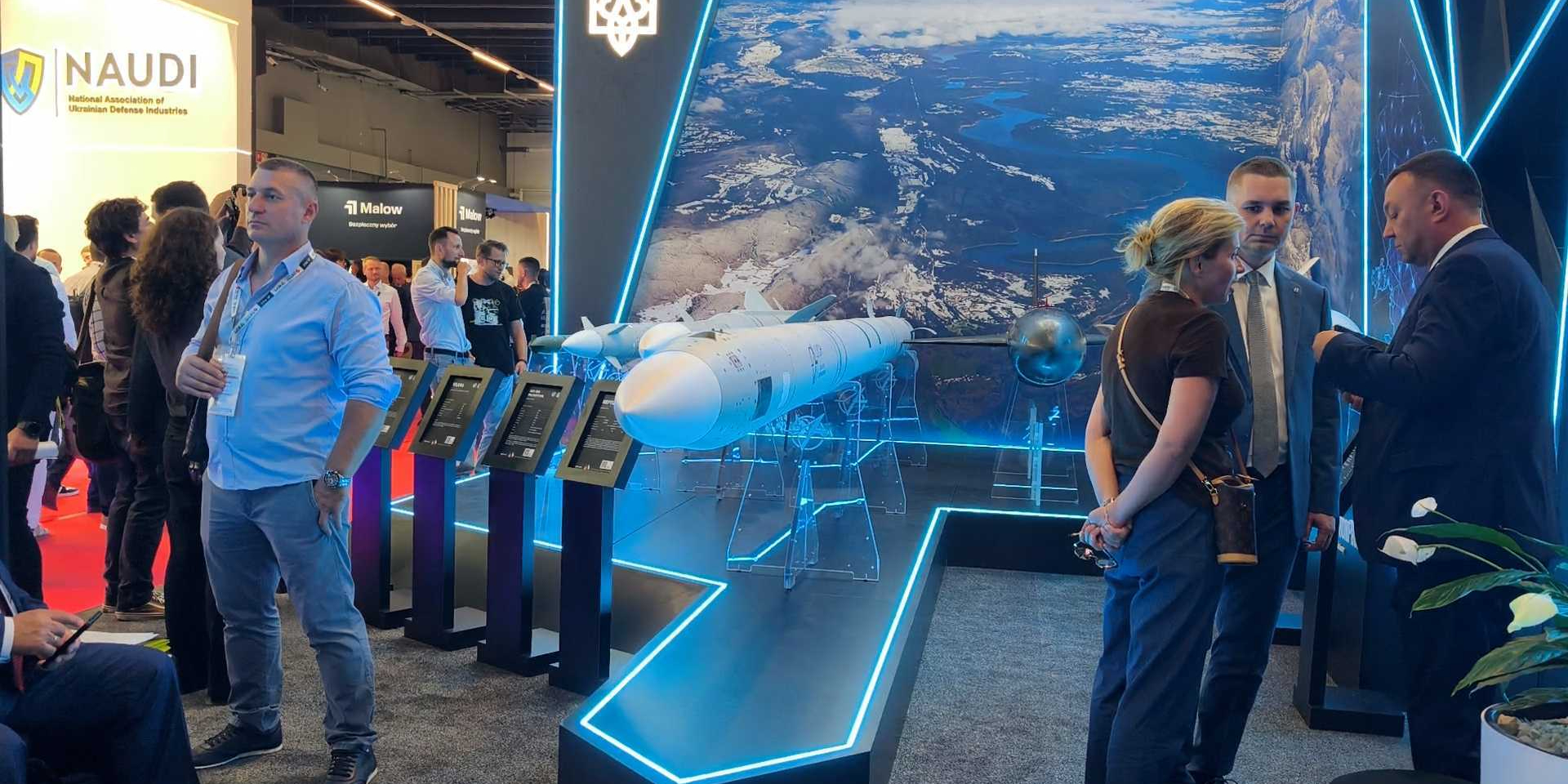 A model of the Coral air defense missile system at the Ukroboronprom booth (Photo: NV)