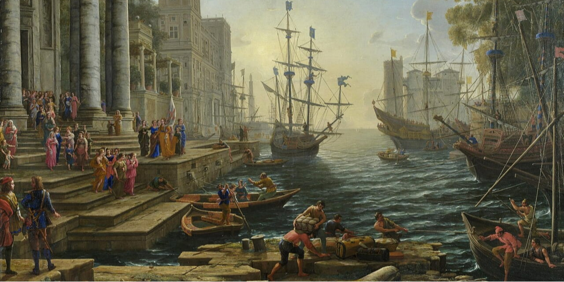 Морской порт с изображением посадки святой Урсулы, картина Клода Лоррена, 1641 (Фото: Национальная галерея, Лондон, Англия)