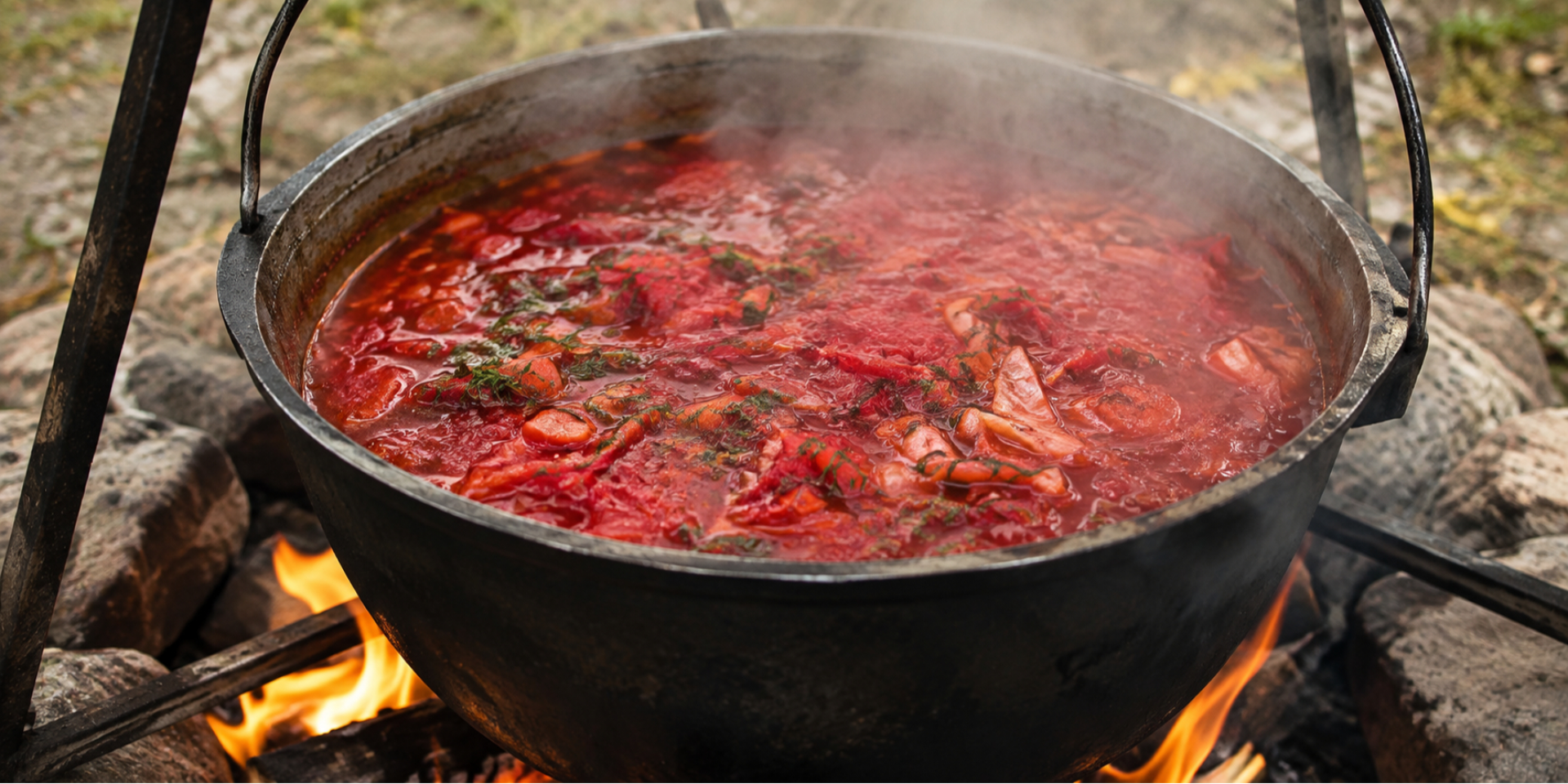 Вкусный ароматный борщ можно приготовить на костре (Фото: NV Food через ChatGPT — всё)