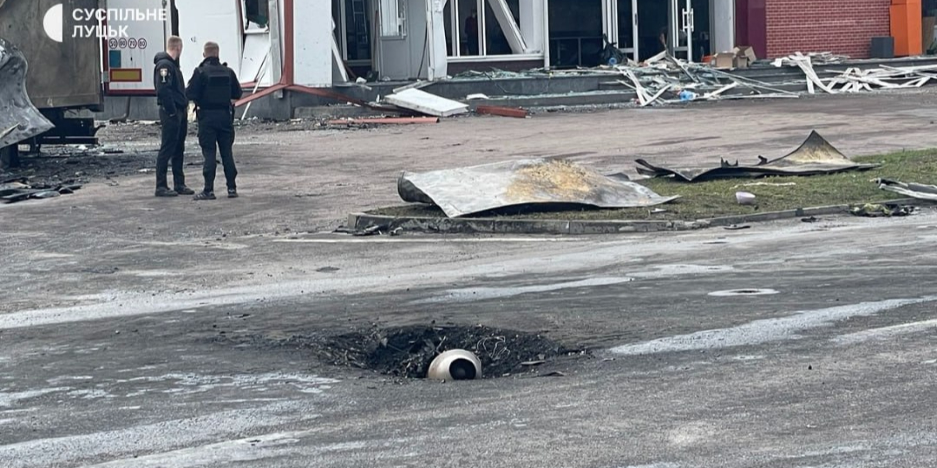 The aftermath of the Russian attack near the Yahodyn checkpoint (Photo: Suspilne Lutsk)