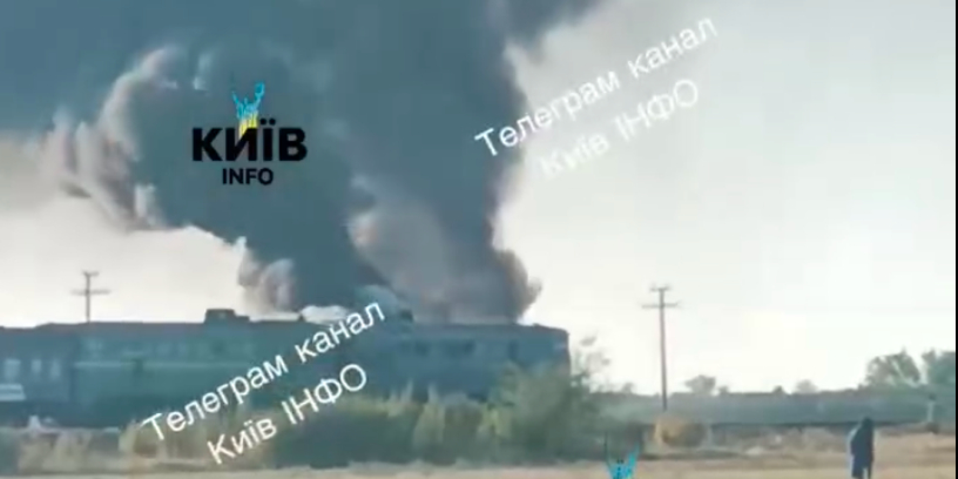 The Russian forces struck passenger train once again (Photo: Video screenshot / Kyiv Info Telegram channel)