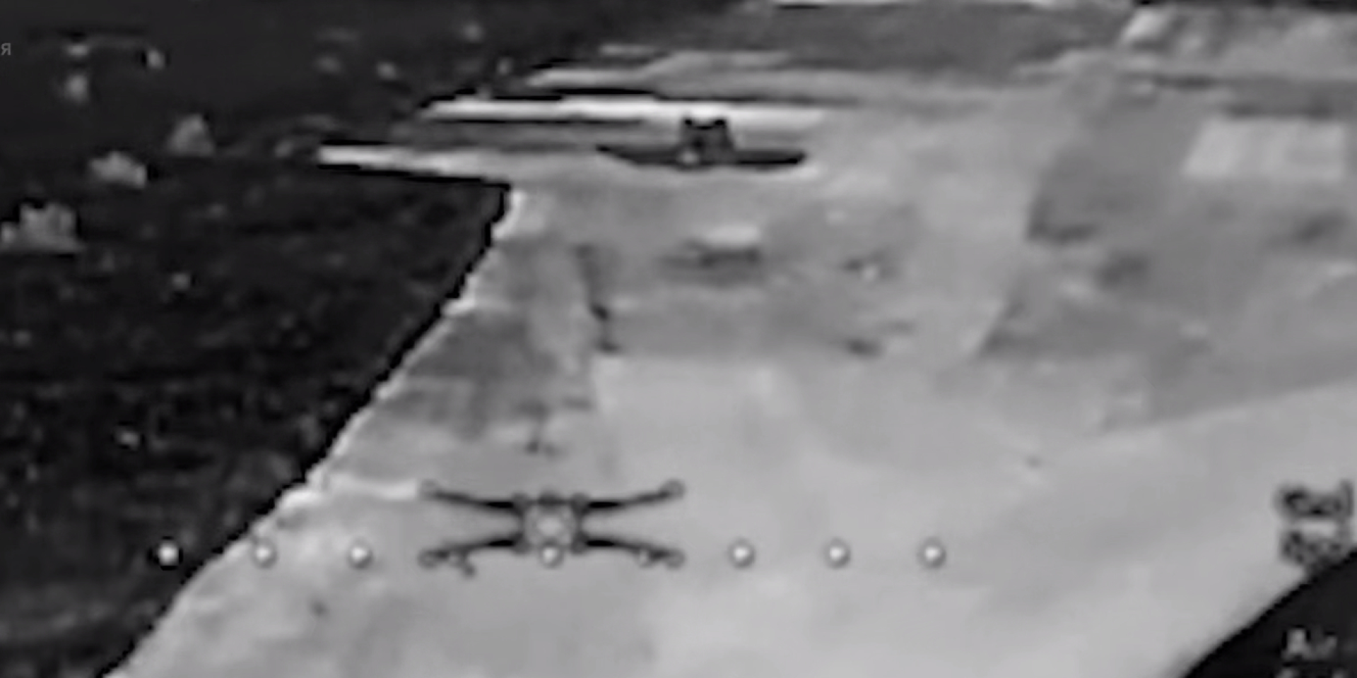 The moment of the destruction of Russian Orion UAVs in Kerch (Photo: HUR/Telegram/screenshot)