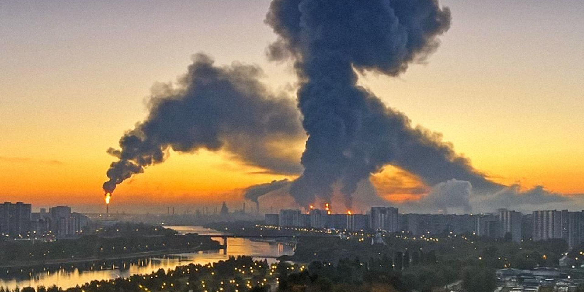 Пожежа на Московському НПЗ внаслідок атаки Сил оборони України 20 вересня (Фото: Міністерство оборони України / Telegram)