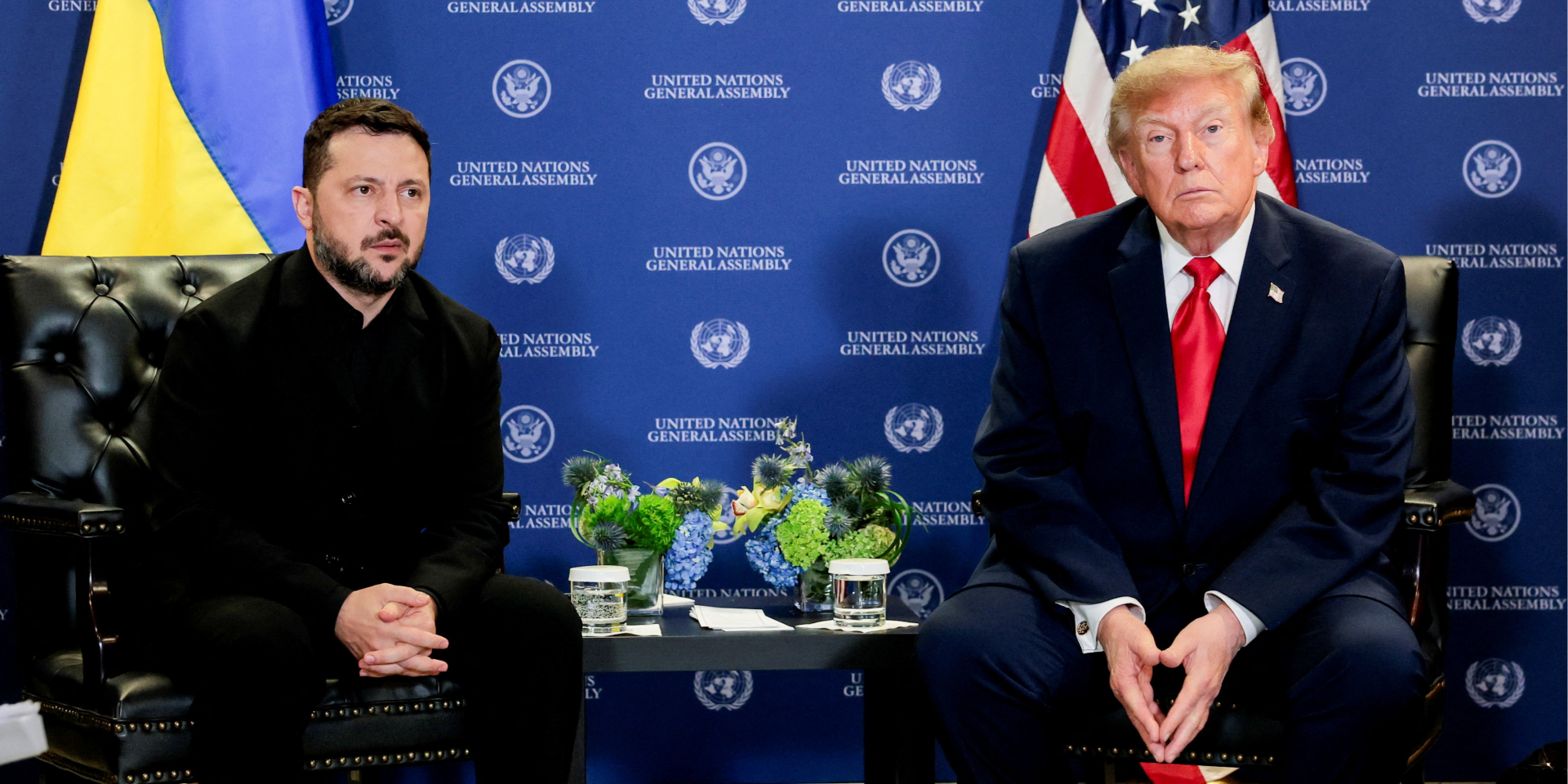 Volodymyr Zelenskyy and Donald Trump meet on the sidelines of the U.N. General Assembly in New York, Sept. 22, 2026. (Photo: REUTERS/Kylie Cooper)