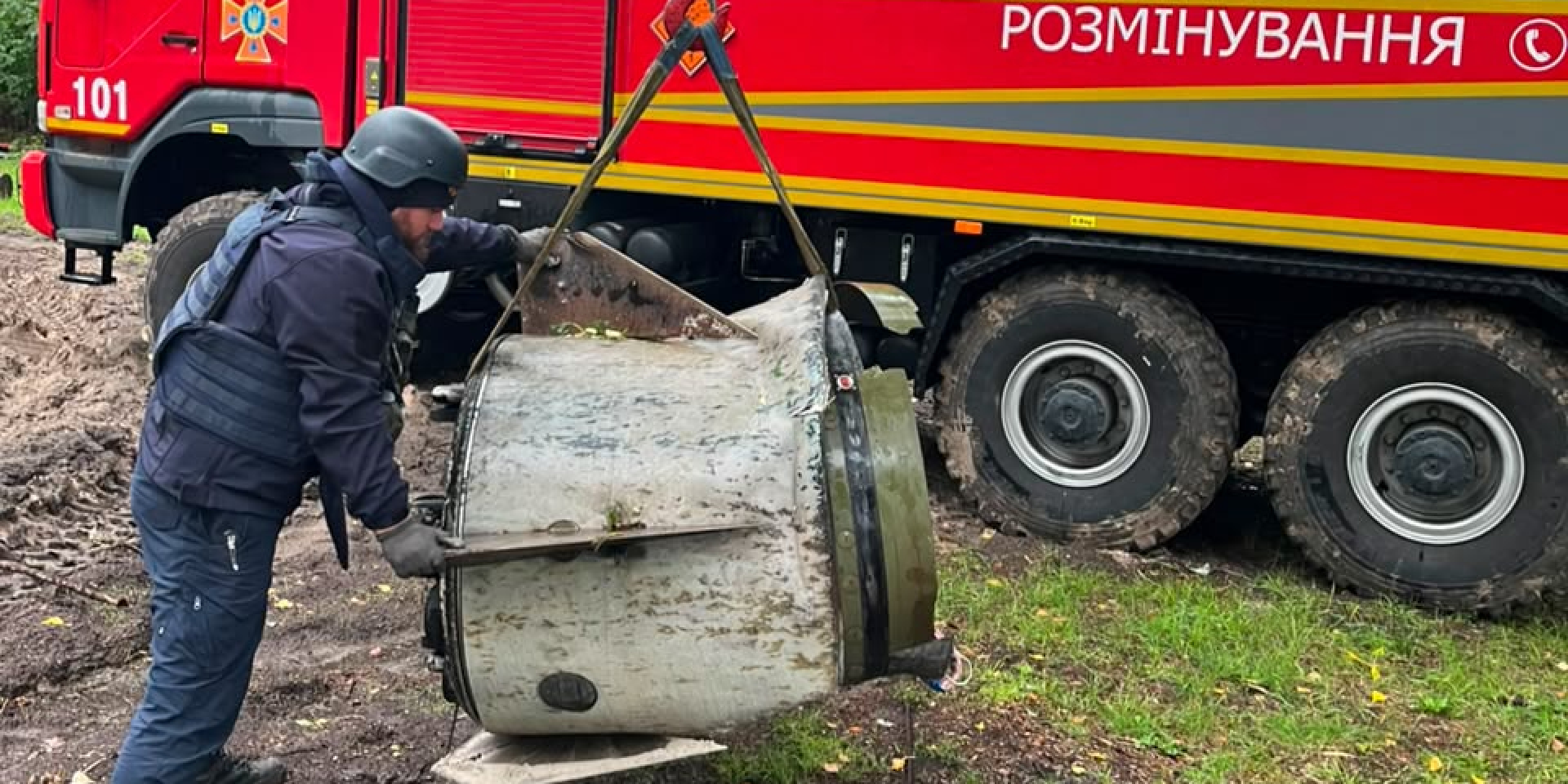 Fragment of a Russian Iskander-M ballistic missile in Kyiv on Sept. 24, 2026 (Photo: Kyiv Directorate of the State Emergency Service)