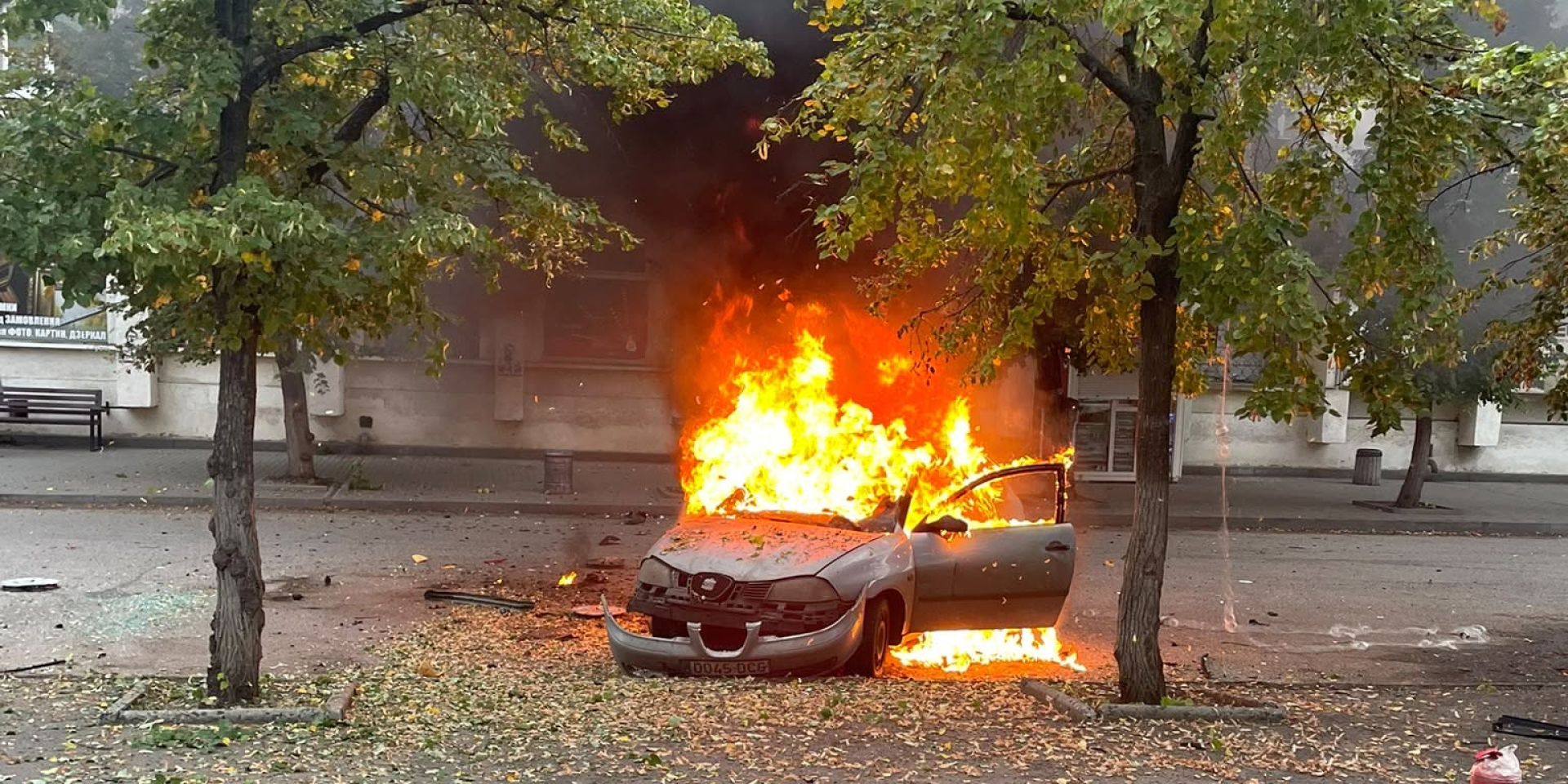 In Sloviansk, a Russian drone struck a car carrying foreign journalists. (Photo: Volodymyr Nakonechnyi/Facebook)
