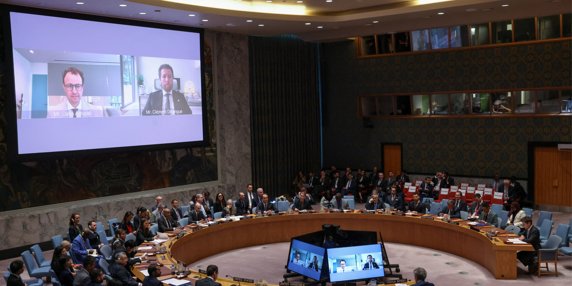 Co-founders of Hugging Face and Anthropic address the UN Security Council on September 23, 2026 (Photo: REUTERS/Brendan McDermid)
