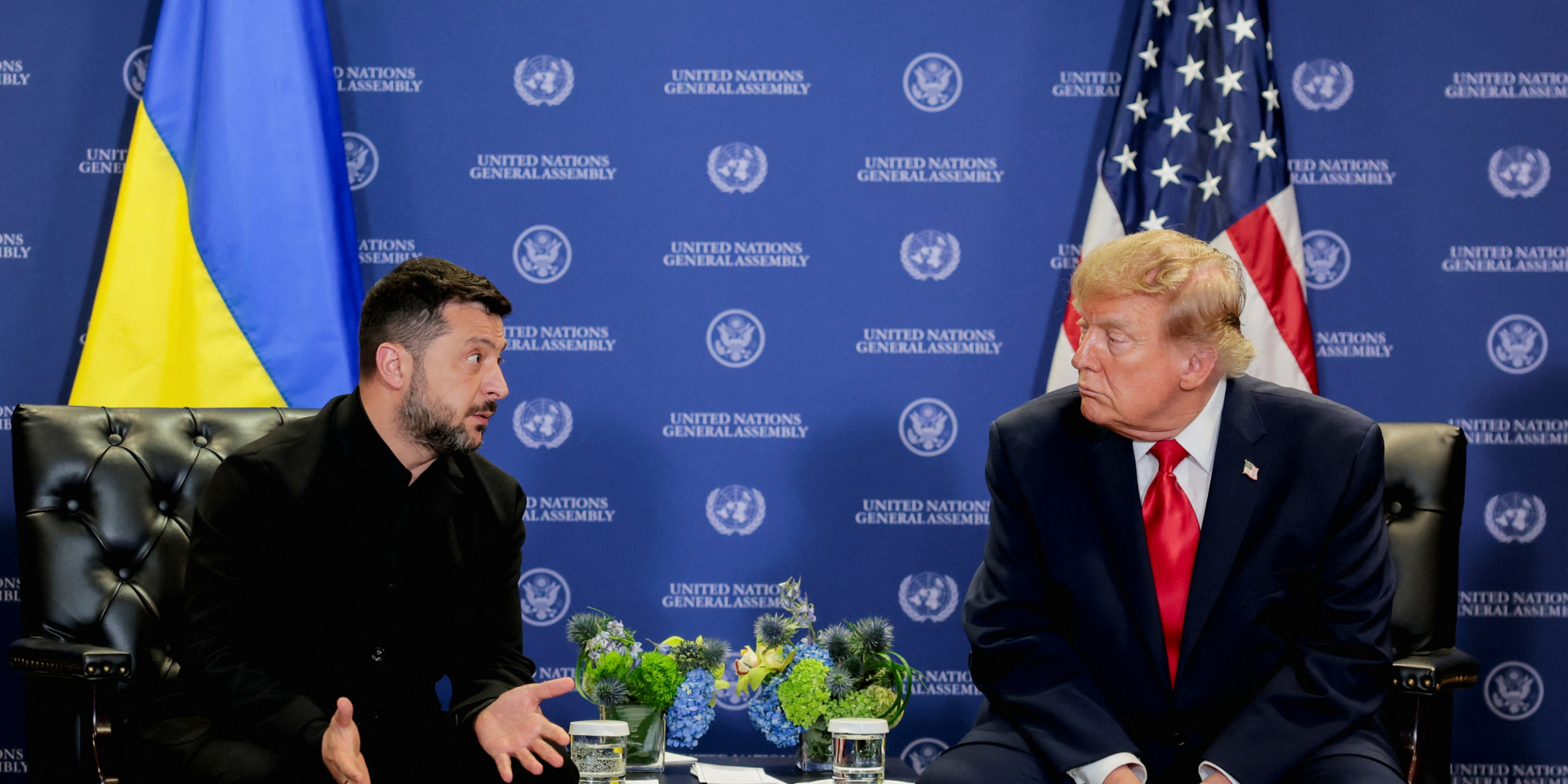 Президент України Володимир Зеленський та президент США Дональд Трамп під час зустрічі на полях саміту ООН у Нью-Йорку, 22 вересня 2026 року (Фото: REUTERS/Kylie Cooper)
