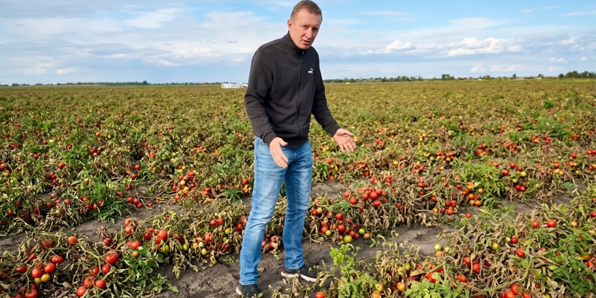 Фермер из Николаевской области Виктор Свидерский показал плантацию томатов (Фото: Скриншот/Instagram)