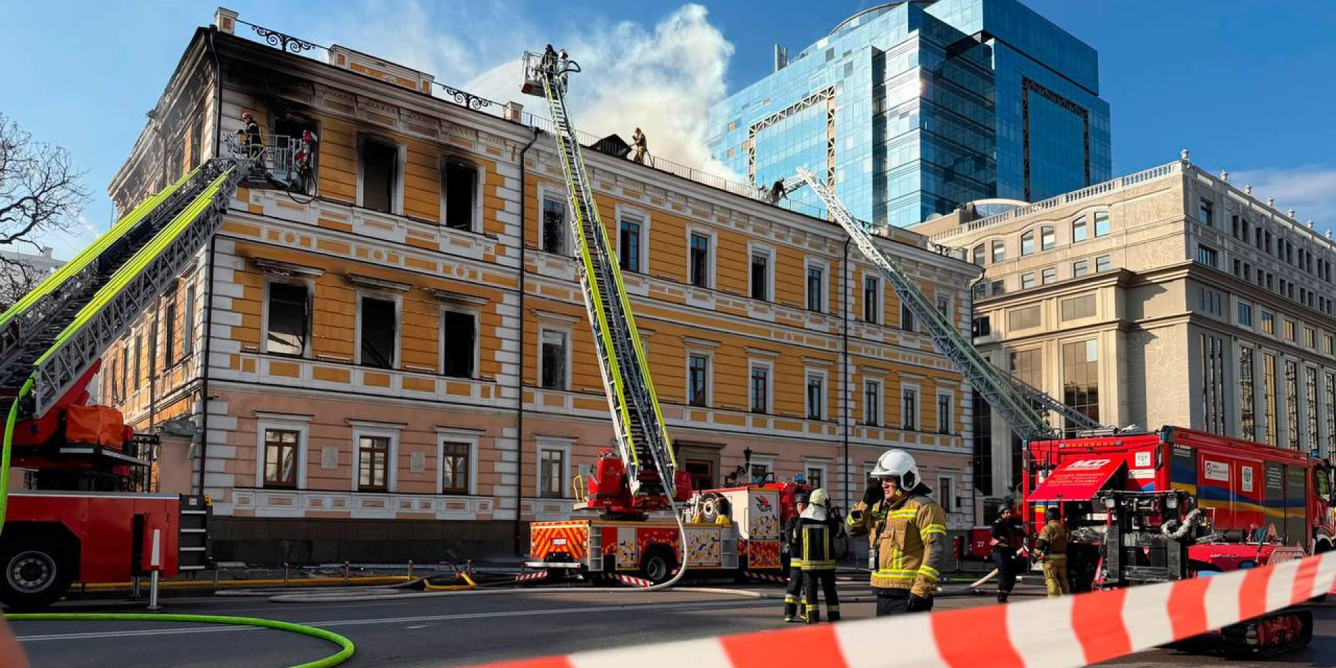 Последствия российского удара по зданию НАН Украины, 28 сентября 2026 года (Фото: t.me/gunpKyiv)