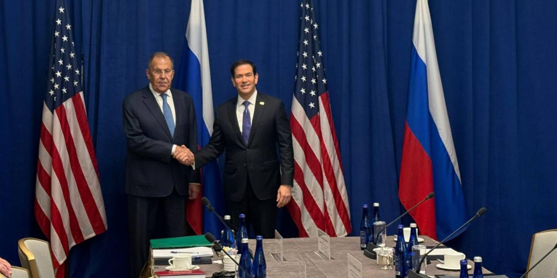 Sergey Lavrov and Marco Rubio during a meeting in New York on Sept. 23 (Photo: Maria Zakharova / Telegram)