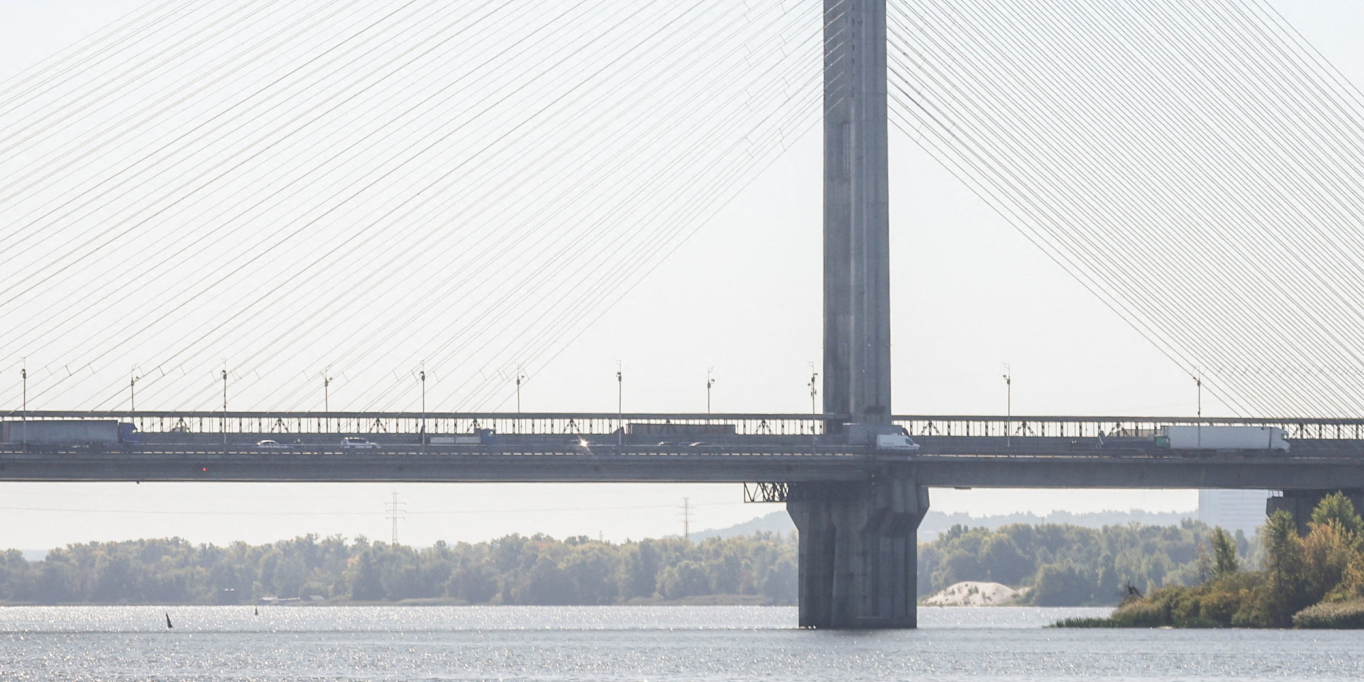 The Pivdennyi Bridge in Kyiv was struck multiple times on October 1 and 2, 2026 (Photo: REUTERS/Alina Smutko)