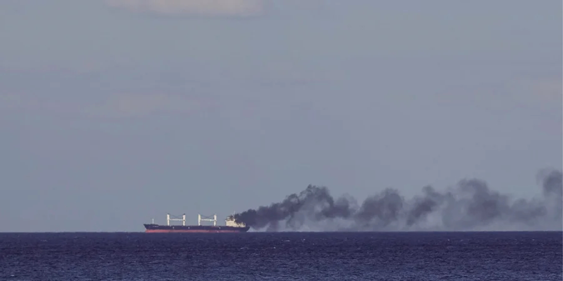 A civilian ship is on fire following a Russian attack in the Black Sea near Odesa on July 28, 2026 (Photo: REUTERS/Nina Liashonok)