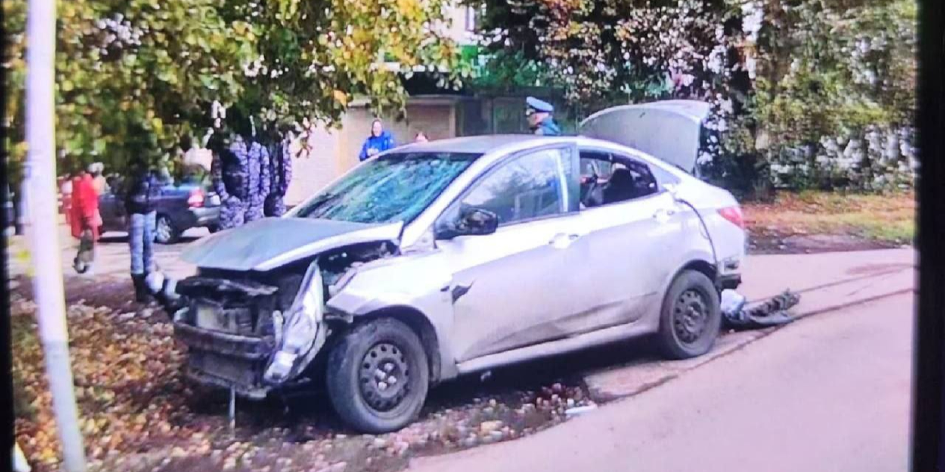 The car in which Roman Syromyatnikov was traveling (Photo: Exilenova+ / Telegram)