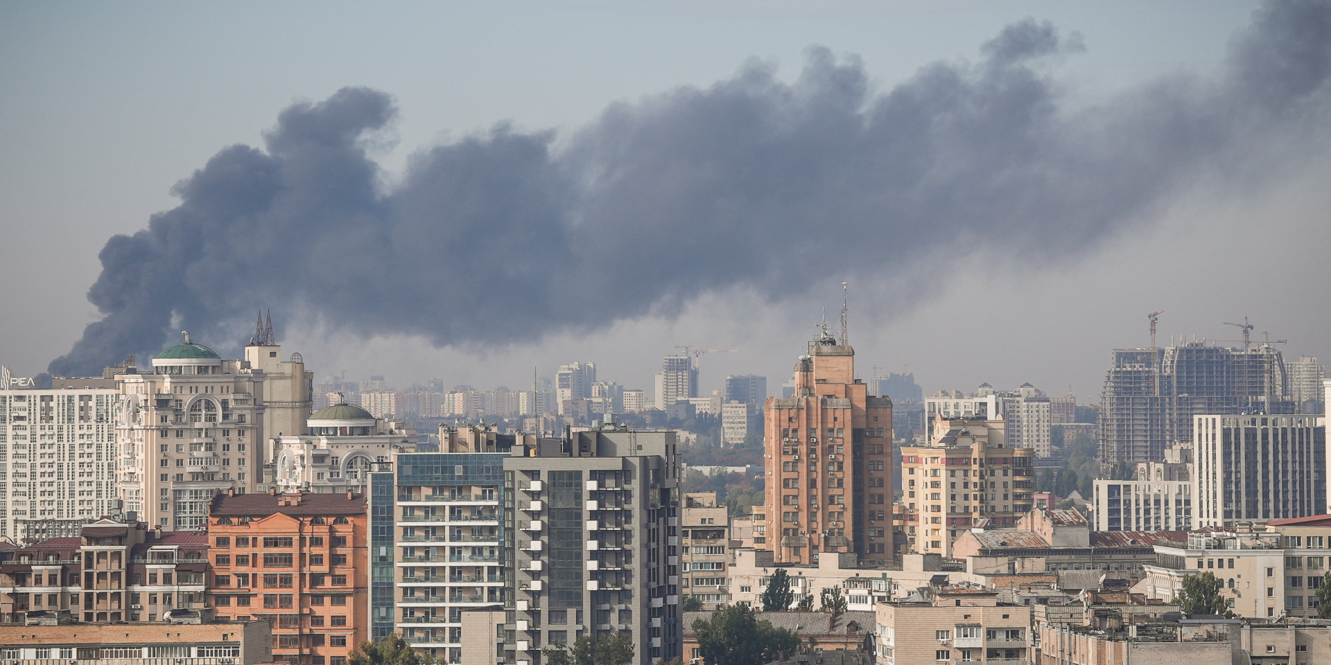 Smoke over Kyiv following a strike by a Russian jet-powered drone, Oct. 8, 2026 (Photo: REUTERS/Anna Voitenko)