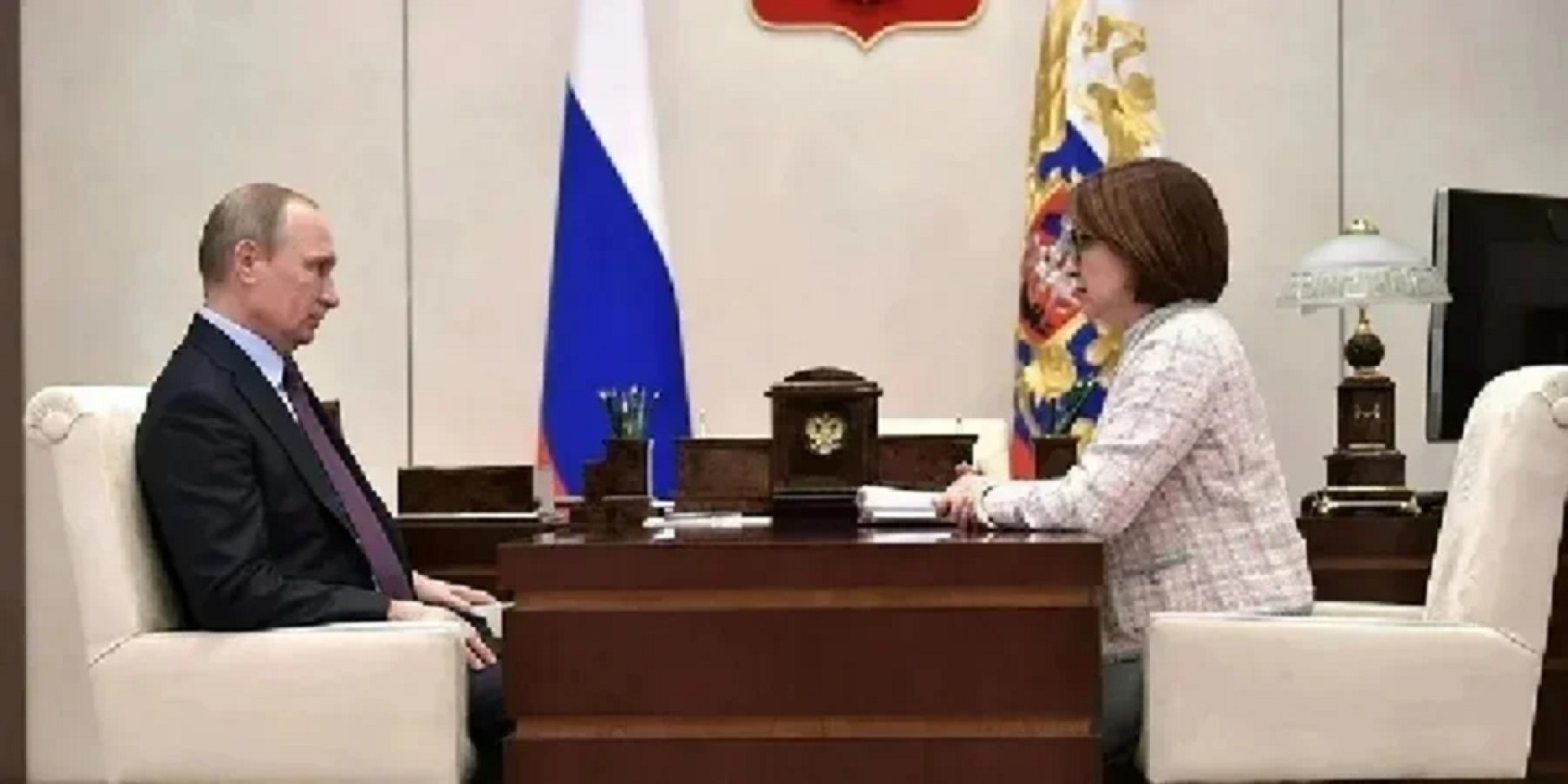 Russian dictator Vladimir Putin and Bank of Russia Governor Elvira Nabiullina (Photo: DR)