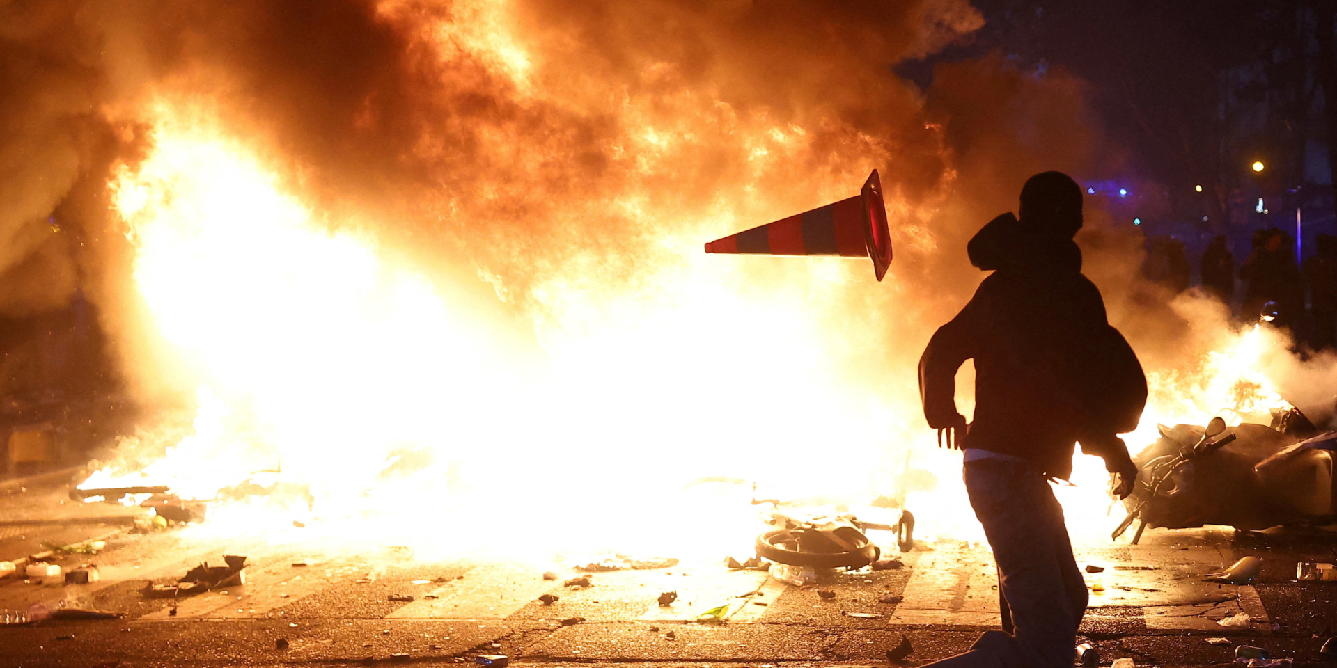Masked protesters on the streets of Paris during a nationwide demonstration on October 17, 2026 (Photo: REUTERS/Abdul Saboor)