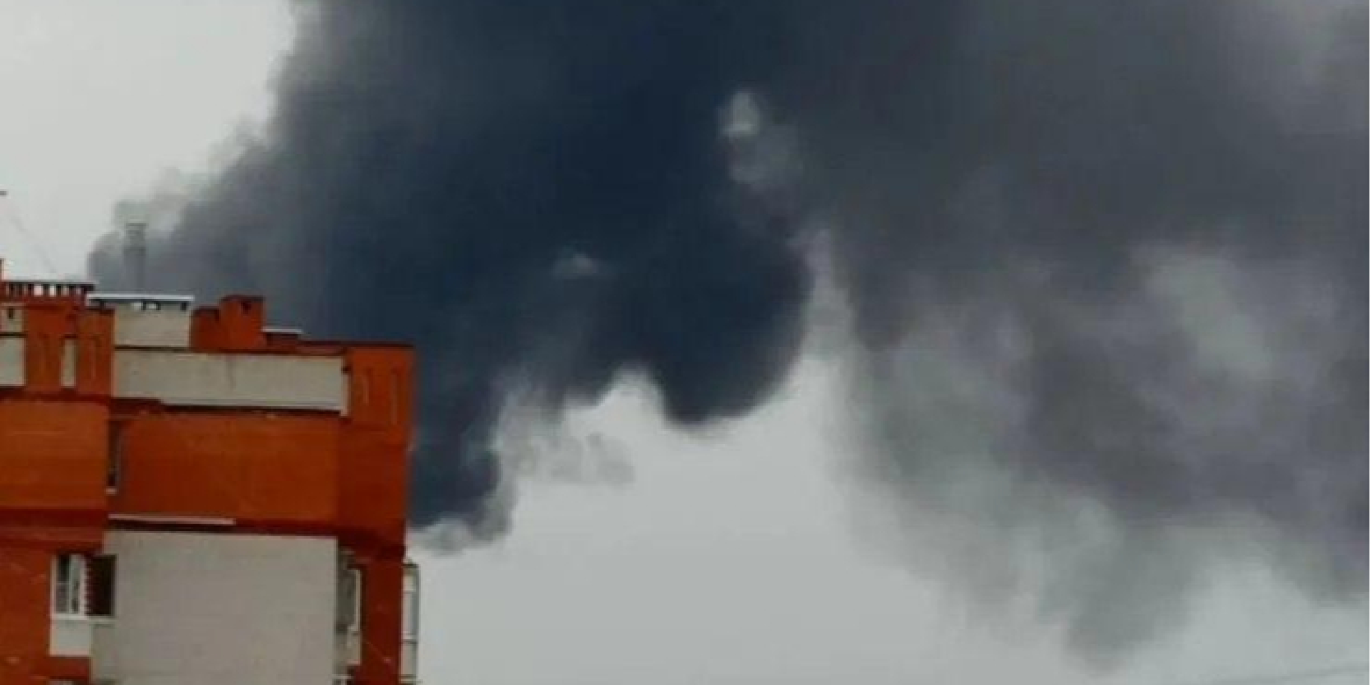 A fire broke out in Belgorod, following a drone strike (Photo: Exilenova+)