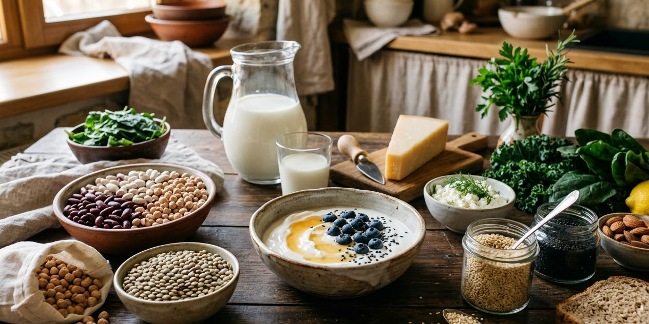 Существует группа продуктов питания, богатых кальцием (Фото: NV Food через ChatGPT — всё)