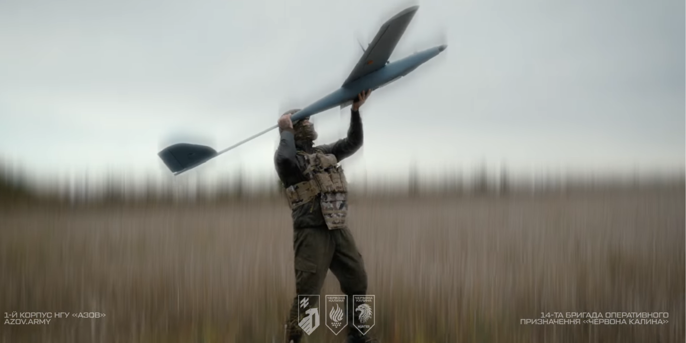 The Sokil UAV does not require a catapult; it can be launched by hand (Photo: 14th Brigade of the NGU 