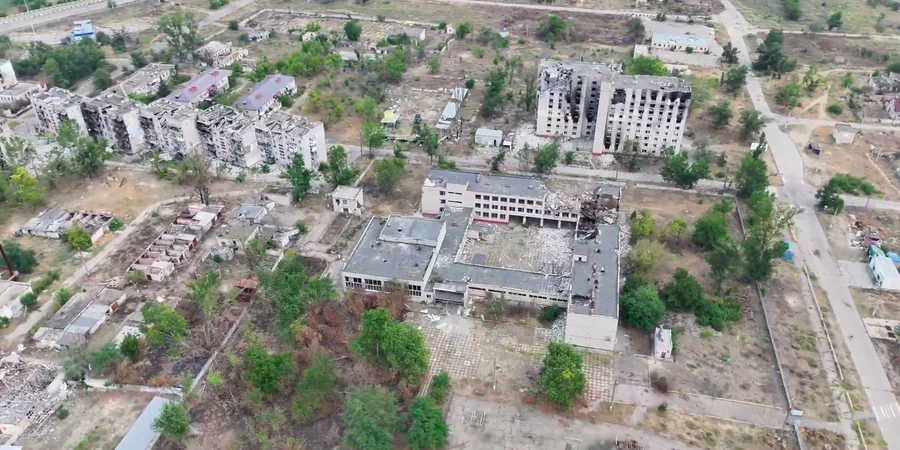 Руйнування в окупованих росіянами Олешках, вересень 2026 року (Фото: 34th Separate Marine Brigade Borysfen/Handout via REUTERS)