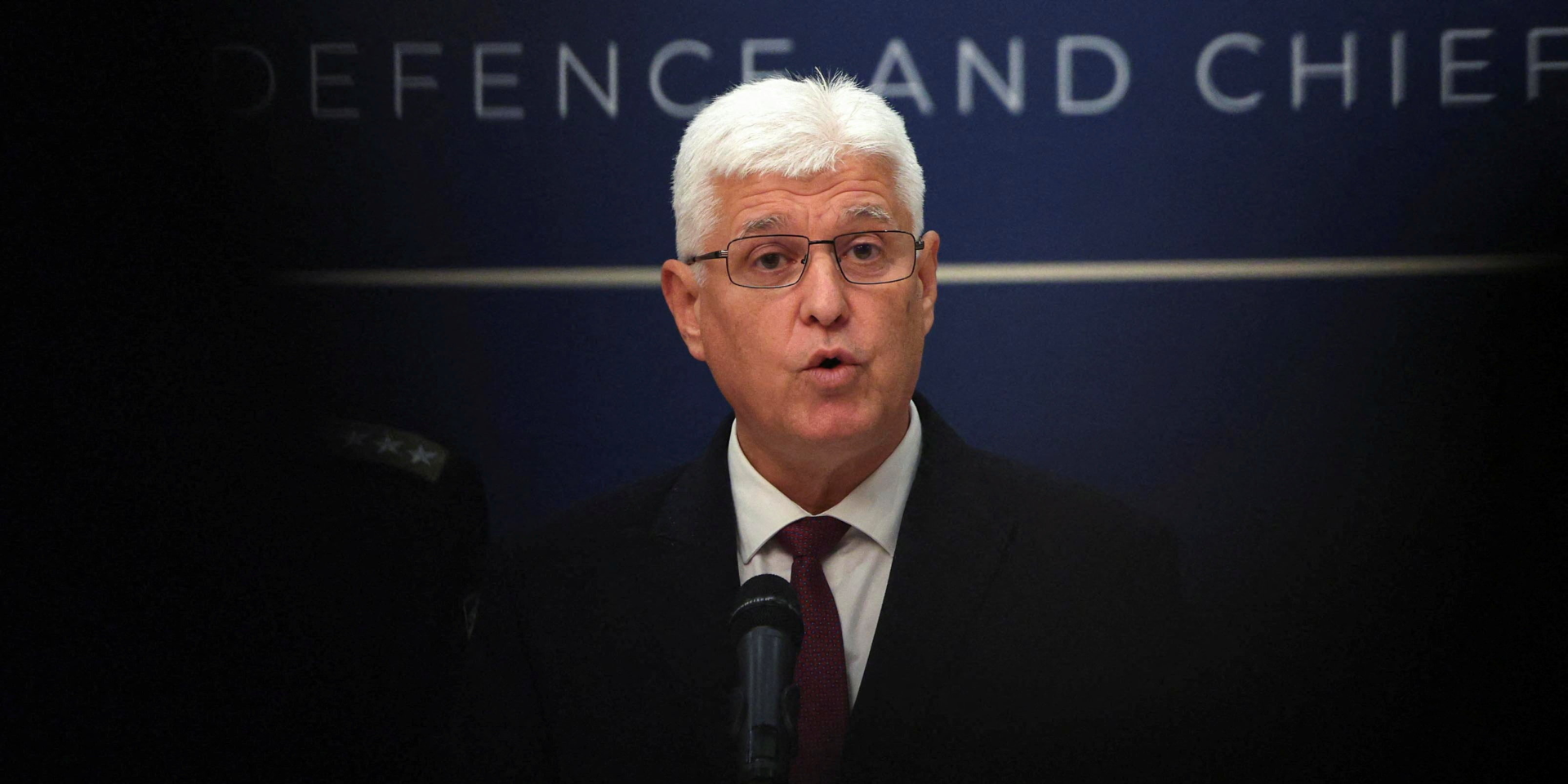 Bulgarian Defense Minister Dimitr Stoyanov speaks to reporters about the attack by maritime drones on a container ship, Sofia, October 28, 2026 (Photo: REUTERS/Spasiyana Sergieva)