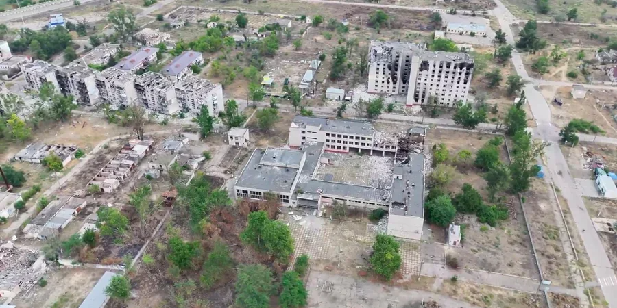 Руйнування в окупованих росіянами Олешках, вересень 2026 року (Фото: 34th Separate Marine Brigade Borysfen/Handout via REUTERS)