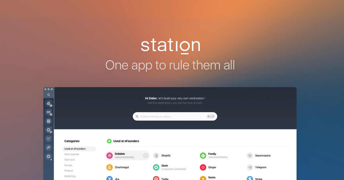 Победителем Golden Kitty Awards 2017 от ProductHunt стала Station – программа, которая помогает управлять всеми остальными