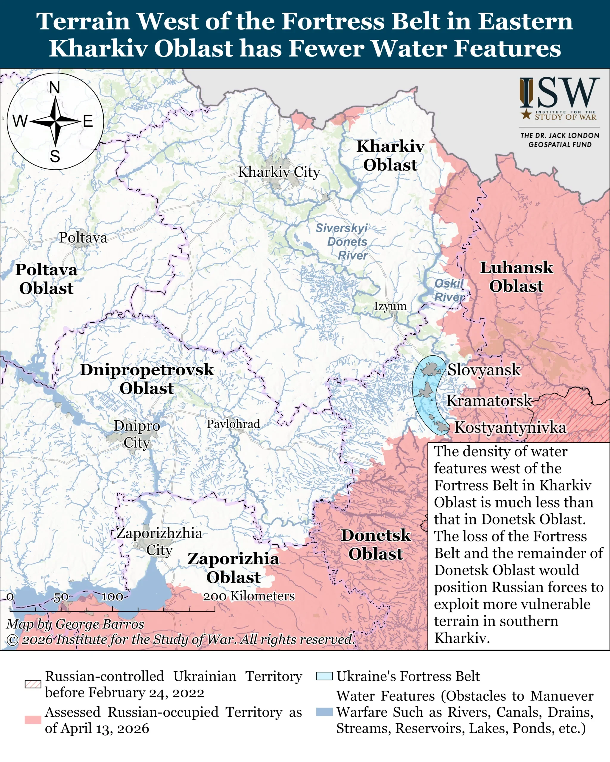 The map of Ukrainian rivers (Фото: ISW)